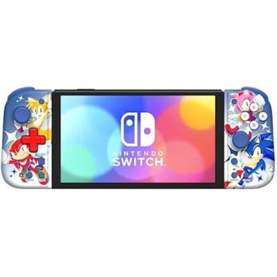 HORI Split Pad Compact (Sonic) Manette mode portable pour Nintendo Switch et Nintendo Switch modèle OLED - Licence officielle