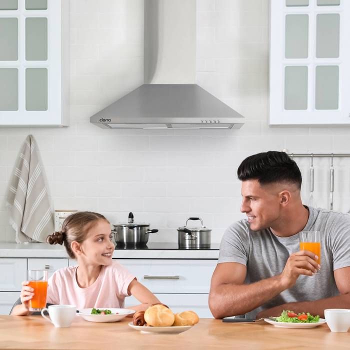 Hotte Aspirante 60cm Classe A++ 350 m3/h Recyclage et Evacuation LED Eclairage Inox – Image 2