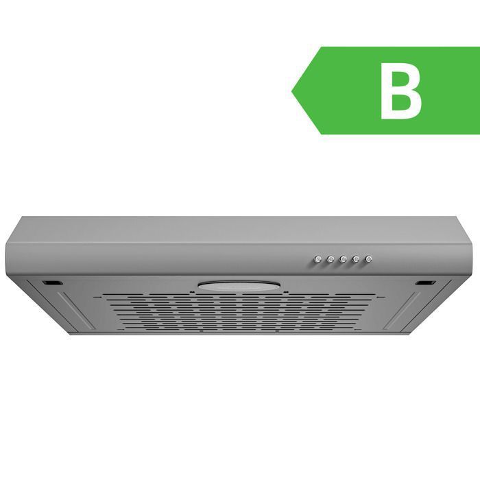 Hotte Aspirante Casquette Visière 60cm FIREGAS -3 Vitesses - Évacuation et Recyclage - Classe B - Filtre en Coton - Grise