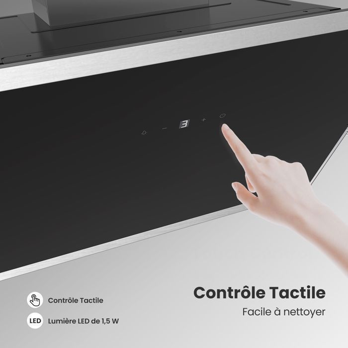 Hotte Aspirante Inclinée Comfee 60cm 420m³/h, Classe A+, BLDC Moteur, 3 Vitesses, 2 Filtres à Charbon, Evacuation & Recyclage, – Image 4