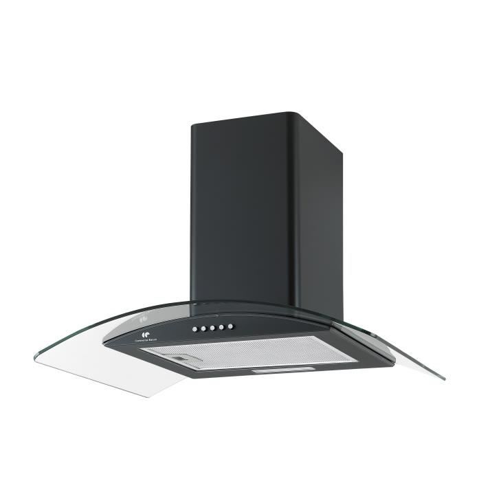 Hotte décorative Continental Edison - L60 cm - noir et verre – Image 2