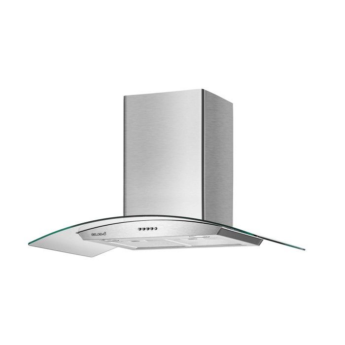 HOTTE DECORATIVE MURALE 90 CM - VERRE ET INOX - 559 m3 - 200W - 60dB