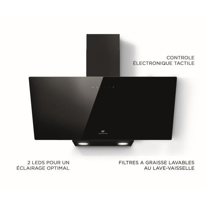 Hotte décorative noire - A - CONTINENTAL EDISON CEHD9065B - L90 cm – Image 2