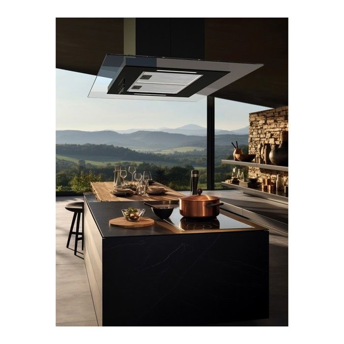 BELDEKO - Hotte îlot aspirante 90 cm NOIR - Minuteur - Débit 556 m3/h - 3 vitesses - LUDIA 90 BK – Image 2