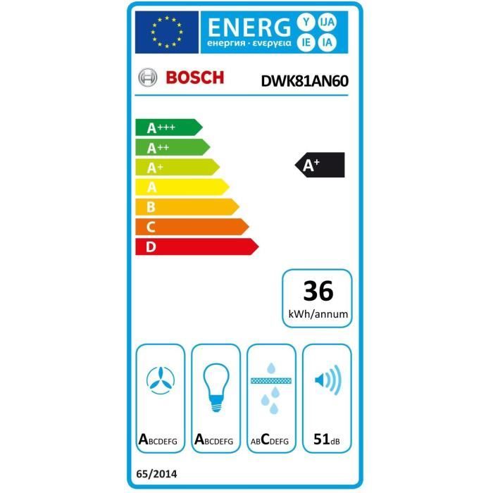 Hotte murale inclinée en verre BOSCH SER6 DWK81AN60 Noir - Home Connect – Image 4