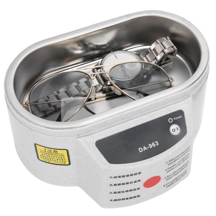 HURRISE Nettoyeur à ultrasons Machine de Nettoyage Ultrasonique de Prothèses Dentaires Mini Nettoyeur de Bijoux de Lunettes – Image 4