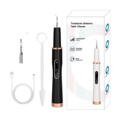 Nettoyeur de dents à ultrasons - INF - Noir - Élimination du tartre - Haute fréquence - Dentaire efficace