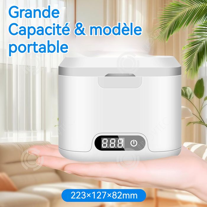 INN Nettoyeur Ultrasons 340ml 49 kHz 223×127×82mm Nettoyeur à ultrasons 24W avec 4 réglages de temps pour bijoux de prothèses – Image 2