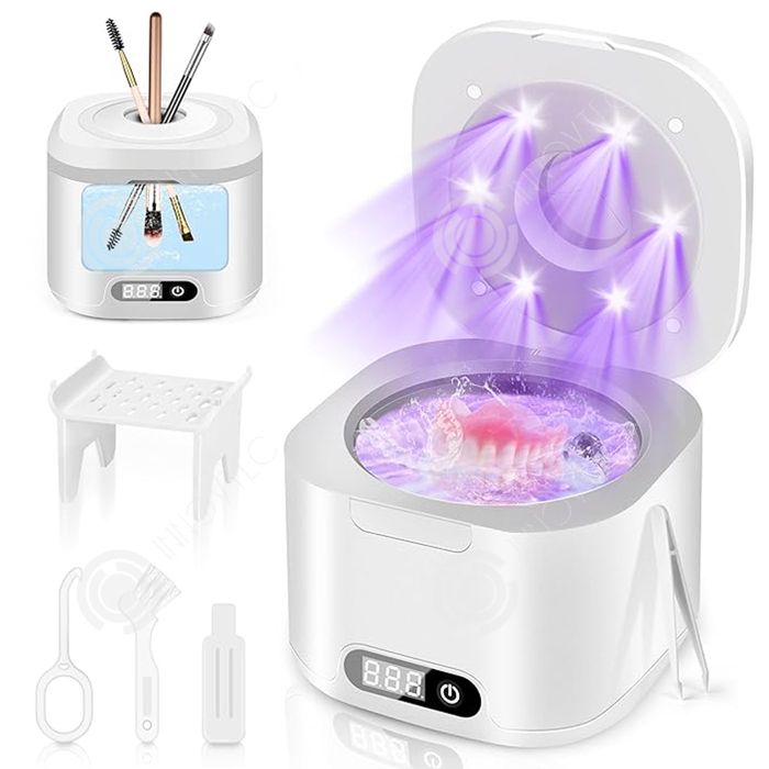 INN Nettoyeur Ultrasons 340ml 49 kHz 223×127×82mm Nettoyeur à ultrasons 24W avec 4 réglages de temps pour bijoux de prothèses