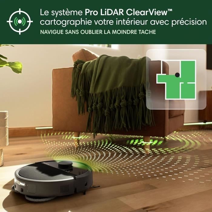 iRobot Roomba Plus 505 Noir - Base Multifonction - Lavage et séchage à l'air Chaud des lingettes - PrecisionVision IA – Image 3