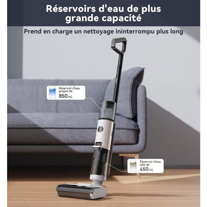JONR ED12 Aspirateur Laveur Sans Fil 4 en 1,Aspirateur Eau et Poussière,Fonction d’Auto-Nettoyage,Bord-à-Bord (6 mm) – Image 4