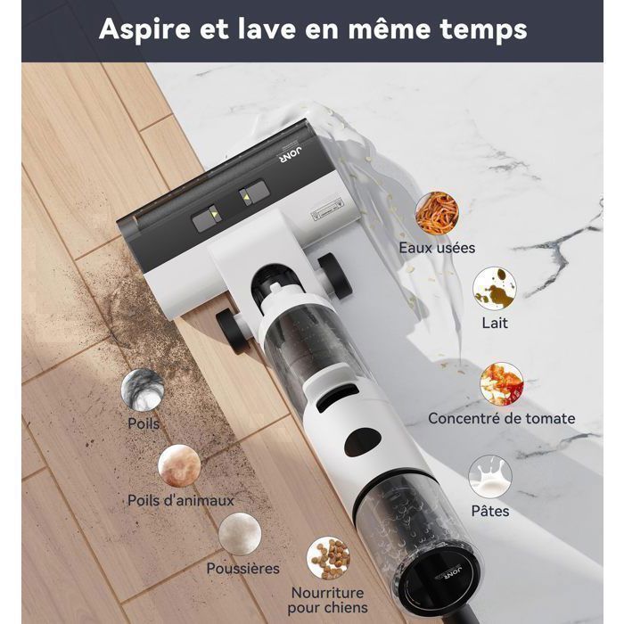 JONR ED12 Aspirateur Laveur Sans Fil 4 en 1,Aspirateur Eau et Poussière,Fonction d’Auto-Nettoyage,Bord-à-Bord (6 mm) – Image 5