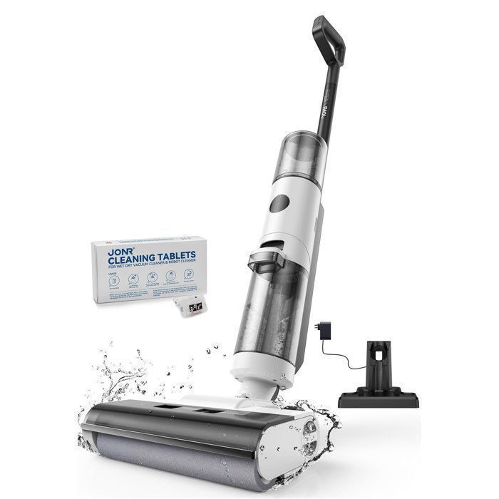 JONR ED12 Aspirateur Laveur Sans Fil 4 en 1,Aspirateur Eau et Poussière,Fonction d’Auto-Nettoyage,Bord-à-Bord (6 mm)