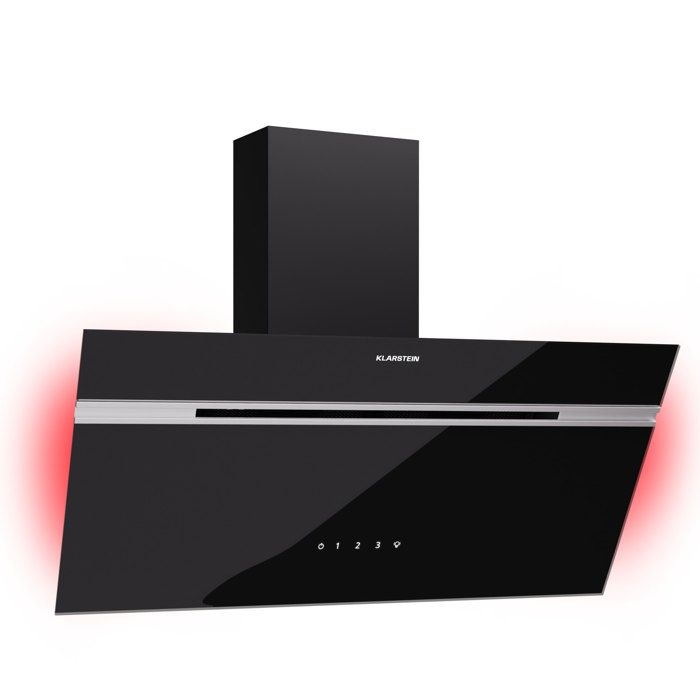 Klarstein Alina Hotte aspirante 80 cm 600 m³/h Évacuation ou Recyclage CEE A Silencieuse Noir