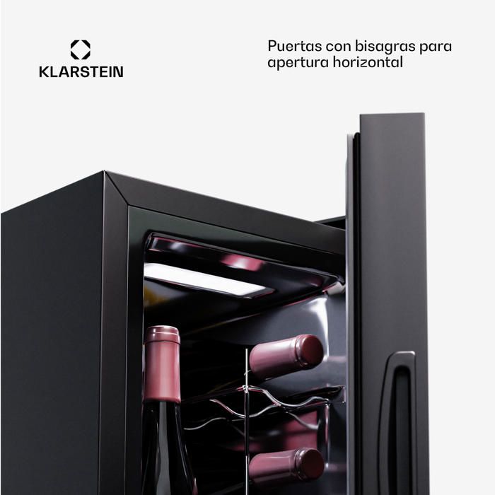 Klarstein Cave à vin, 1 Zone, Frigo Vin, Armoire a Vin, Cave a Vin de Vieillissement, 8 Bouteilles, Touch-Control, Noir – Image 4