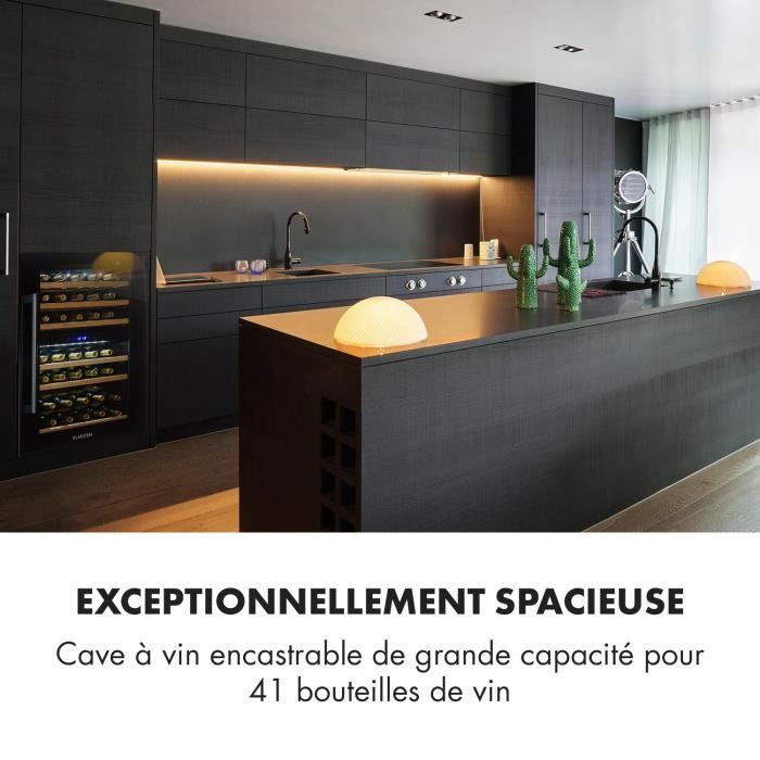 Cave à Vin Encastrable Klarstein 132L Double Zone 35 Bouteilles Noir – Image 2