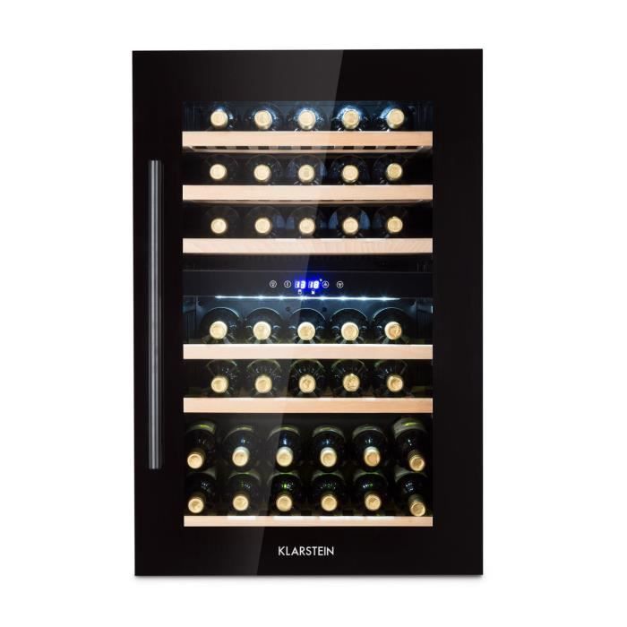 Cave à Vin Encastrable Klarstein 132L Double Zone 35 Bouteilles Noir
