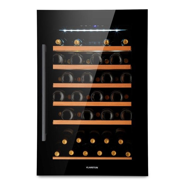 Cave à Vin Encastrable Klarstein Vinsider 52 - Noir - Porte en Verre - 5-22°C - 52 Bouteilles