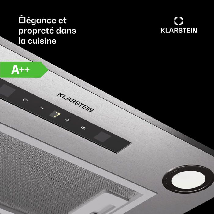 Hotte Aspirante Encastrable 52 cm - KLARSTEIN - Gris - Evacuation - LED – Image 2