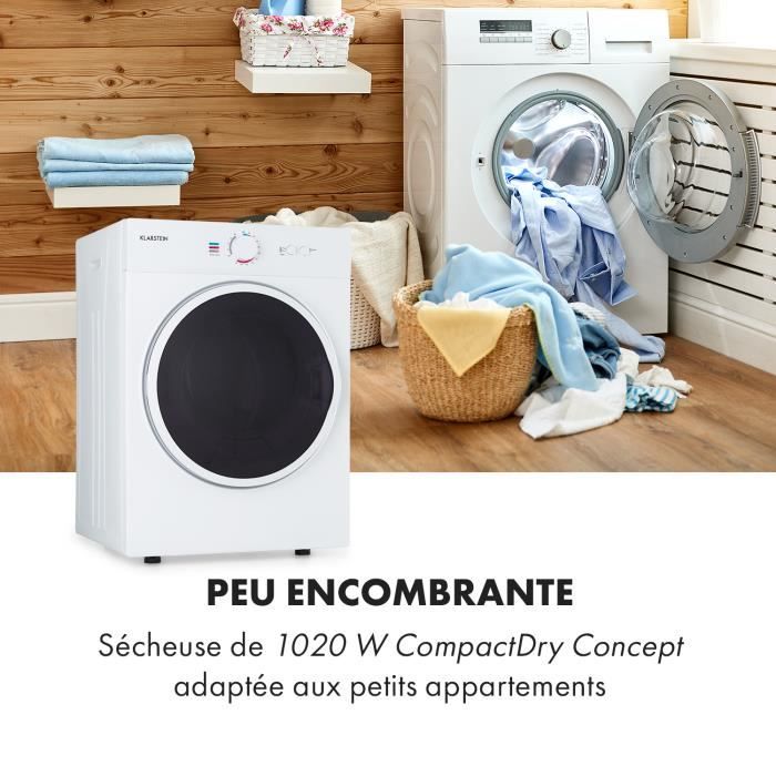 Sèche-linge compact Klarstein Jet Set - 3kg - 1020W - Blanc – Image 3