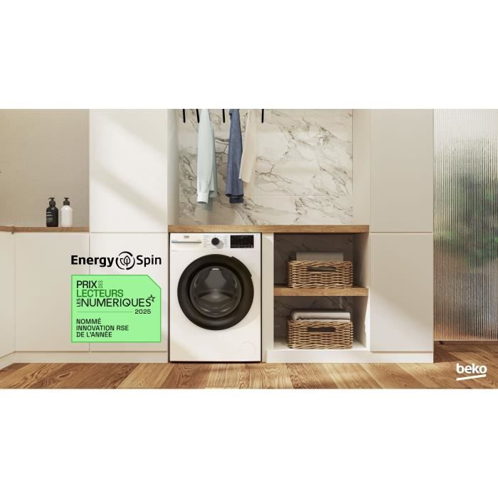 Lave-linge hublot BEKO BM3WFU410211B - 10 kg - Induction - 60 cm - 1200 trs/min - Blanc – Image 9