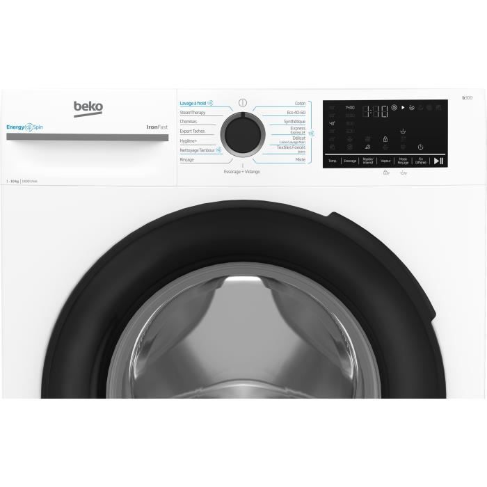 Lave-linge hublot BEKO BM3WFU410211B - 10 kg - Induction - 60 cm - 1200 trs/min - Blanc – Image 6
