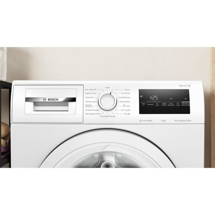 Lave-linge hublot BOSCH WAN24228FR SER4 - 8 kg - Induction - 60 cm - 1200 trs/min - Classe A - Vapeur - Blanc – Image 5