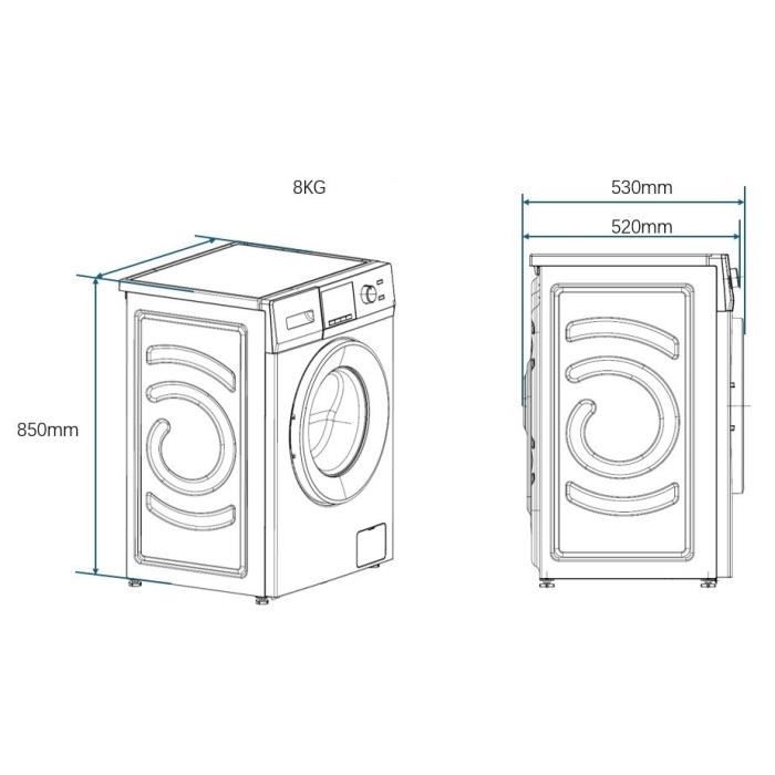 Lave-linge hublot - CONTINENTAL EDISON - CELL8140IW1 - 8kg - Moteur induction - 60 cm - 1400 trs/min - Blanc – Image 5