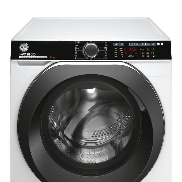 Lave-linge hublot HOOVER H-WASH 500 HWP414AMBC/1-S - 14 kg - Induction - Classe A - 1400 trs/min - Blanc - Connecté - Vapeur – Image 5