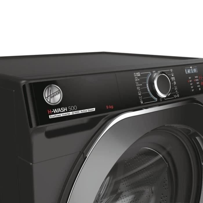 Lave-linge hublot HOOVER H-WASH 500 HWP49AMBCR/1-S - 9 kg - Induction - 1400 trs/min - Classe A - connecté - vapeur - Anthracite – Image 8