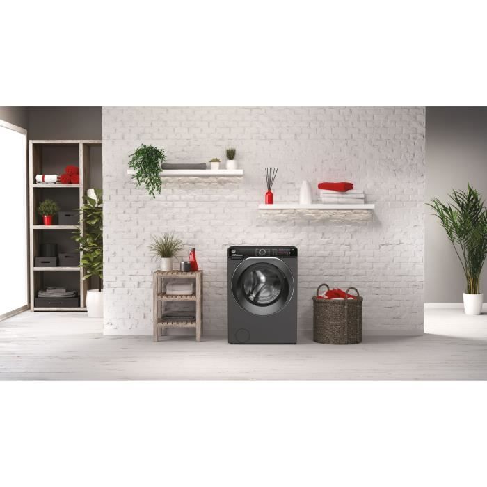 Lave-linge hublot HOOVER H-WASH 500 HWP49AMBCR/1-S - 9 kg - Induction - 1400 trs/min - Classe A - connecté - vapeur - Anthracite – Image 9