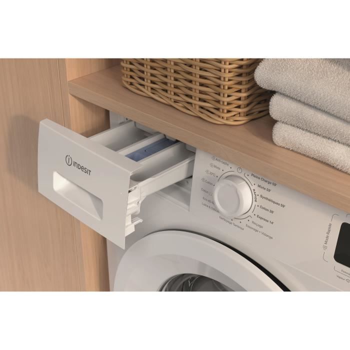 Lave-linge hublot INDESIT IMW862MYTIMEFR MyTime - 8 kg - Induction - L60cm - 1200 trs/min - Classe A - Blanc – Image 6