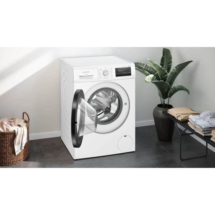 Lave-linge hublot SIEMENS WM12N228FR IQ300 - 8 kg - Induction - L60cm - 1200 trs/min - Classe A - Vapeur - Blanc – Image 3