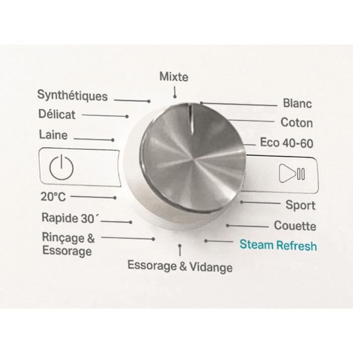 Lave-linge hublot WHIRLPOOL FFBS8469WVFR FreshCare - 8 kg - Induction - L60cm - 1400 trs/min - Classe A - Blanc – Image 3