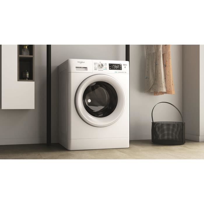 Lave-linge hublot WHIRLPOOL FFBS8469WVFR FreshCare - 8 kg - Induction - L60cm - 1400 trs/min - Classe A - Blanc – Image 8