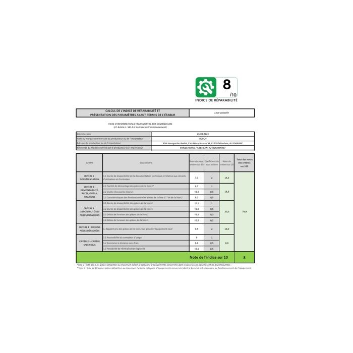 Lave-vaisselle BOSCH Serie | 2 SilencePlus SMS25AW05E - 12 couverts - Pose libre - Blanc – Image 4