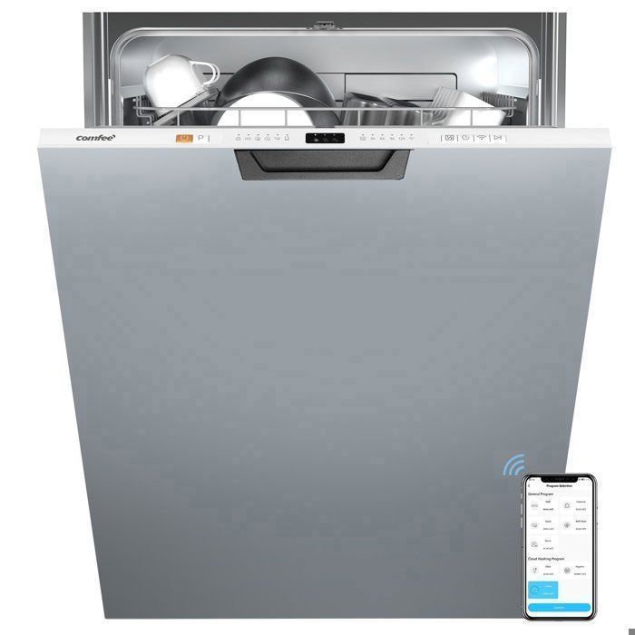 Lave-Vaisselle Encastrable 12 Couverts COMFEE CDWPB1215P - Programme Nuage, Schage Intensif, Dpart Diffr, Lavage Rapide 47 dB- B