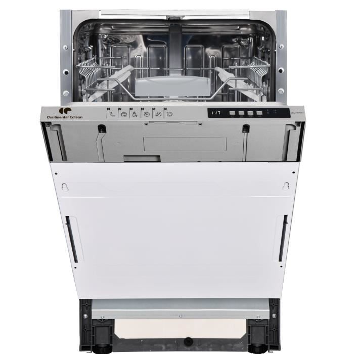 Lave-vaisselle encastrable CONTINENTAL EDISON CELV1045FI-10 couverts - Largeur44,8cm - Classe D - 45 dB - Blanc