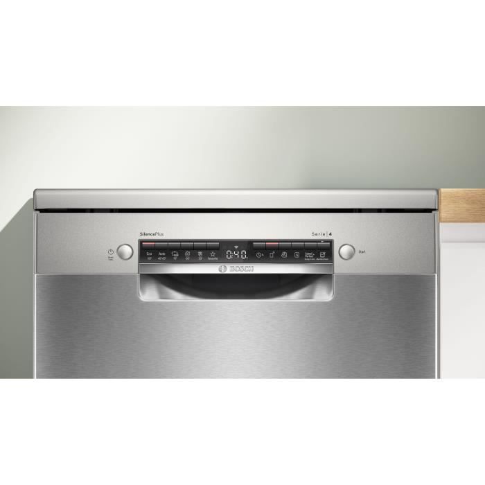 Lave-vaisselle pose-libre BOSCH SMS4ECI26E SER4 - 13 couverts - Induction - L60cm - 44 dB - tiroir à couverts - Acier brossé – Image 5