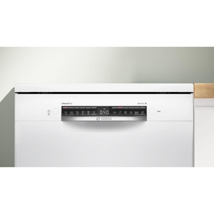 Lave-vaisselle pose libre BOSCH SMS4EMW01F SER4 - 14 couverts - Induction - L60cm - 42 dB - tiroir à couverts - Blanc – Image 3