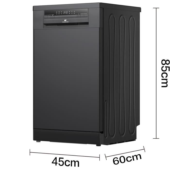 Lave-vaisselle pose libre - CONTINENTAL EDISON - CELV1145B - 11 couverts - 45 cm - 45 dB - Noir – Image 3