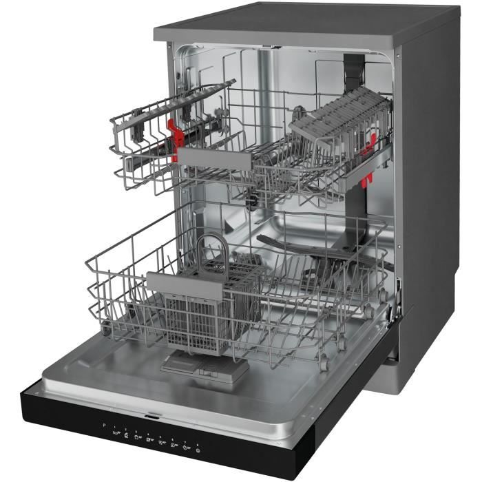 Lave-vaisselle pose libre WHIRLPOOL WFC3C34X - 14 couverts - Induction - L60cm - 44 dB - Inox – Image 7