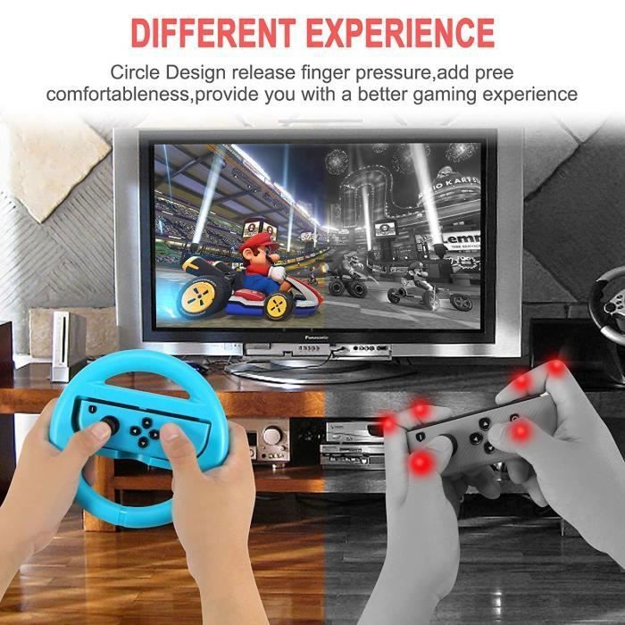 Lot de 2 volants pour Nintendo Switch -Volant pour Deluxe Mario Kart 8 pour Nintendo Switch Noir Noir VOLANT JEUX VIDEO – Image 3