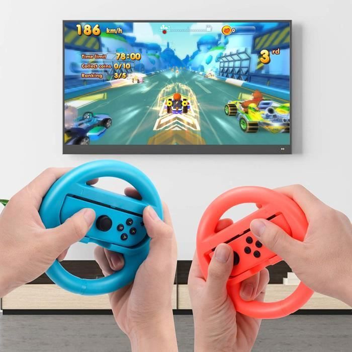 Lot de 2 volants pour Nintendo Switch -Volant pour Deluxe Mario Kart 8 pour Nintendo Switch Noir Noir VOLANT JEUX VIDEO – Image 4