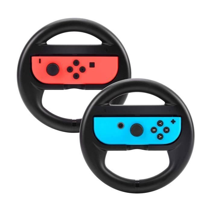 Lot de 2 volants pour Nintendo Switch -Volant pour Deluxe Mario Kart 8 pour Nintendo Switch Noir Noir VOLANT JEUX VIDEO