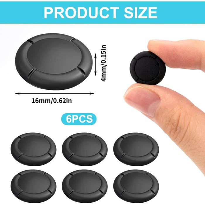 Lot de 6 Capuchons de Joystick de Rechange,Capuchon de Stick Analogique pour Manette Switch,Switch Lite et Switch OLED - Noir – Image 2
