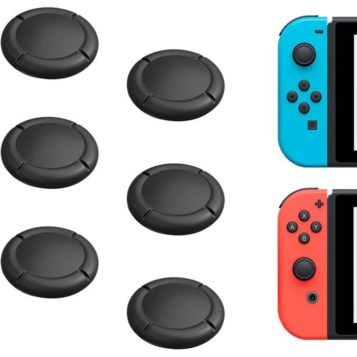 Lot de 6 Capuchons de Joystick de Rechange,Capuchon de Stick Analogique pour Manette Switch,Switch Lite et Switch OLED - Noir
