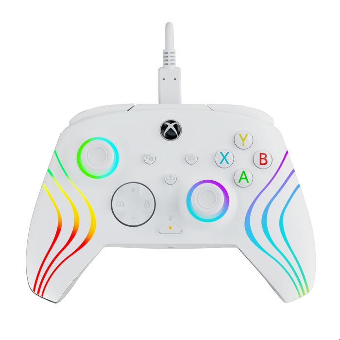 Manette filaire - Afterglow Wave - Nintendo Switch et Switch OLED - PDP - Éclairage LED - Blanc – Image 2