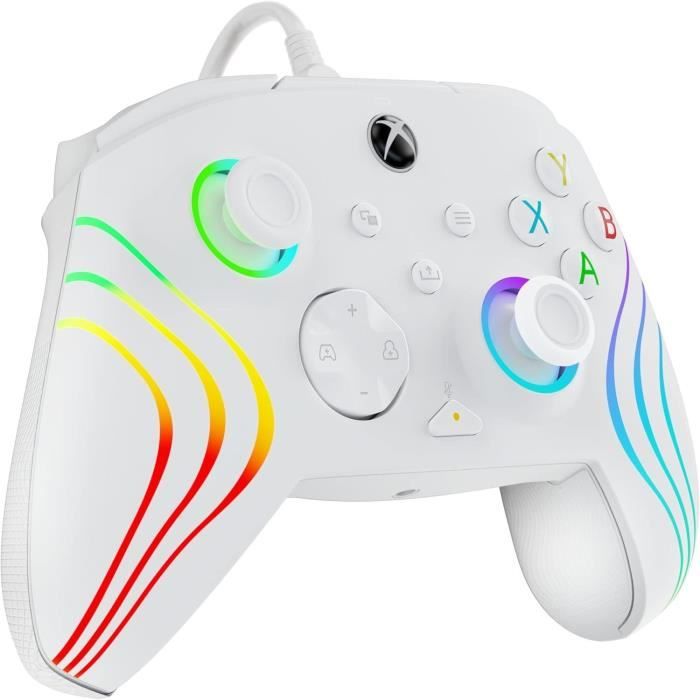 Manette filaire - Afterglow Wave - Nintendo Switch et Switch OLED - PDP - Éclairage LED - Blanc – Image 8