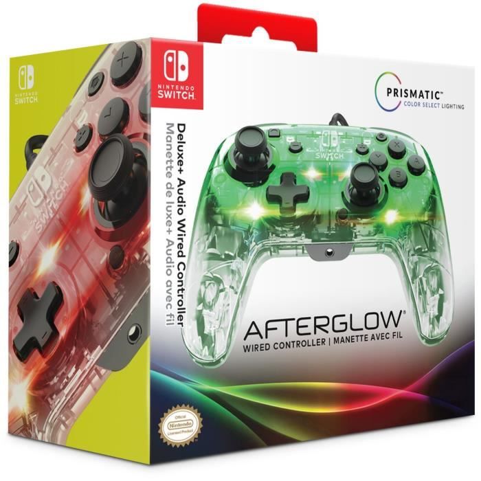 Manette filaire pour Nintendo Switch - PDP - Afterglow - Éclairage LED - Transparent – Image 9